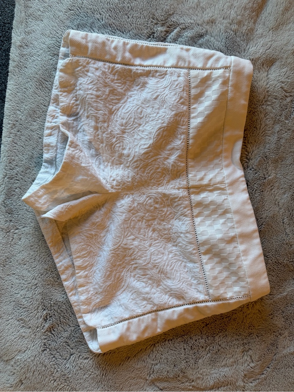 J. Crew White Textured High-Waist Shorts - Picture 2 of 4